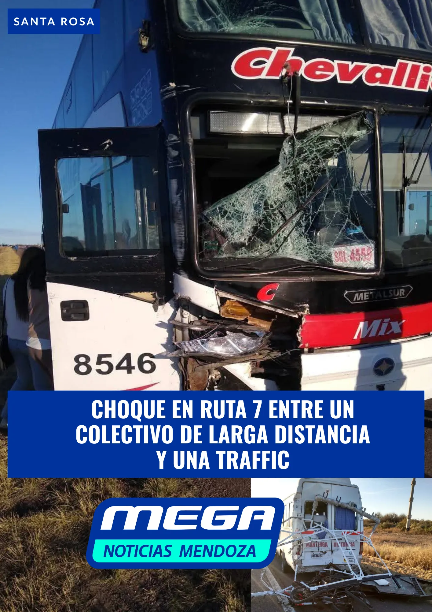 ACCIDENTE VIAL: CHOQUE EN RUTA 7 ENTRE UN COLECTIVO DE LARGA DISTANCIA ...