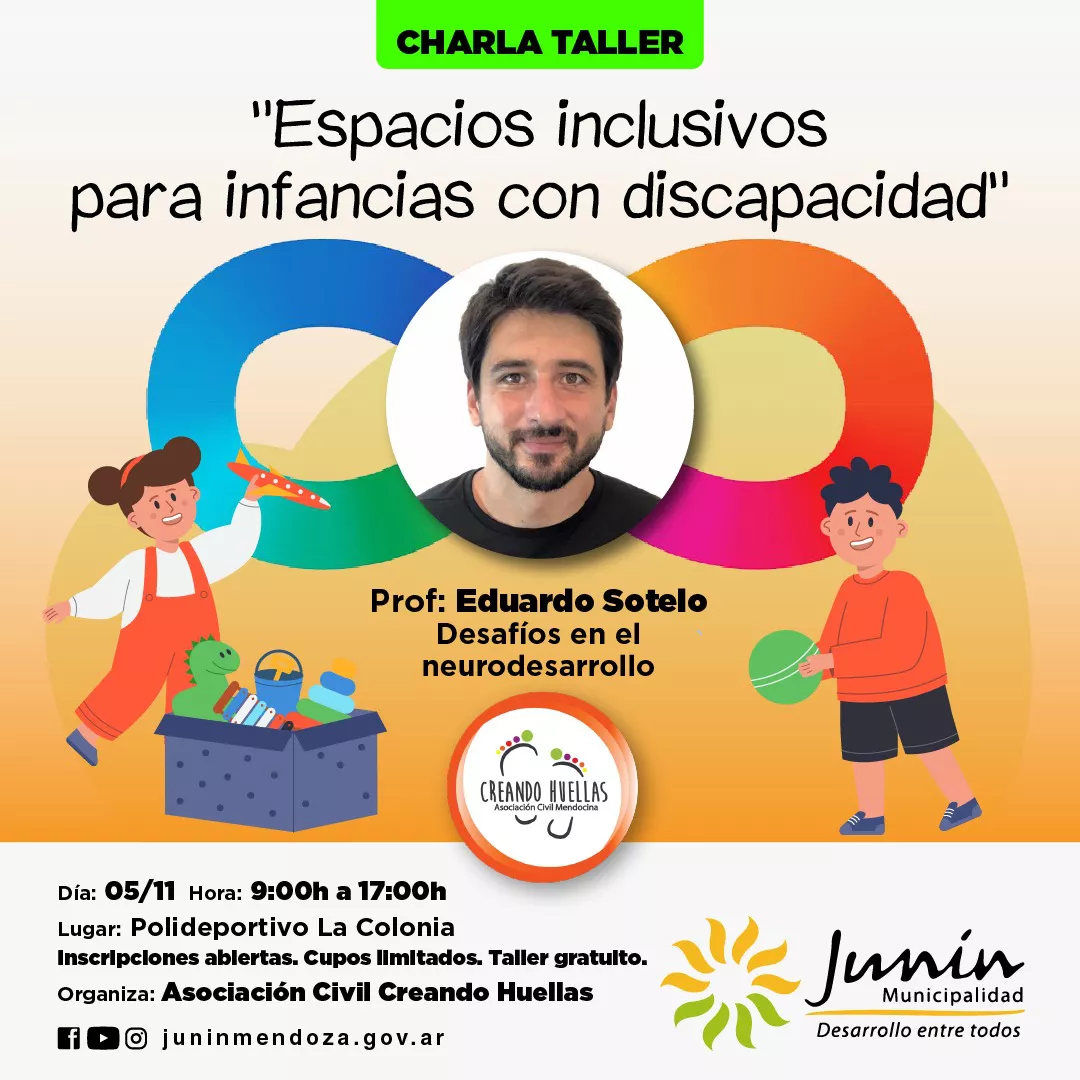EN JUNÍN SE BRINDARÁ UNA CHARLA - TALLER DENOMINADA “ESPACIOS INCLUSIVOS PARA INFANCIAS CON DISCAPACIDAD” (1)