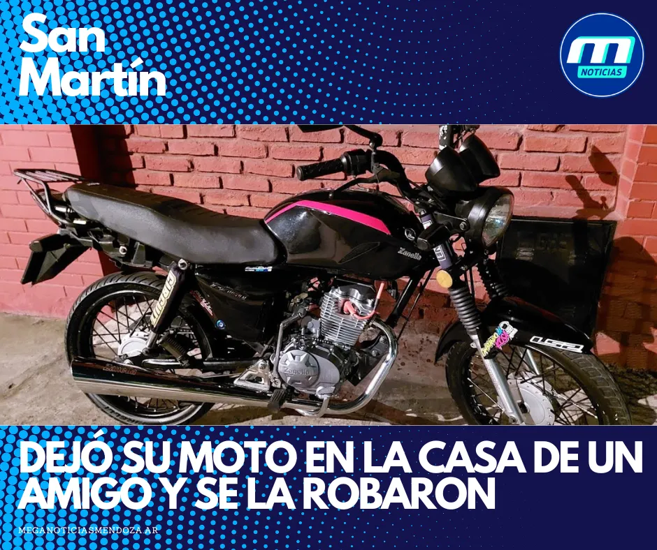 DEJÓ SU MOTO EN LA CASA DE UN AMIGO Y SE LA ROBARON
