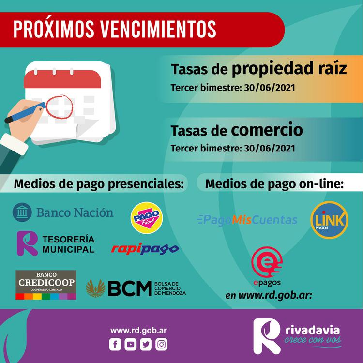 VENCIMIENTO TASAS RAÍZ TERCER BIMESTRE