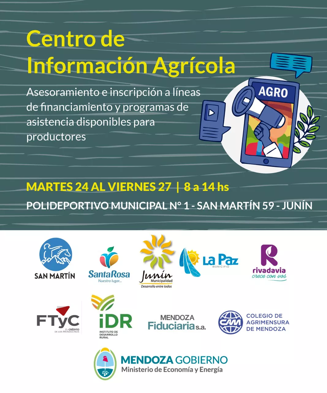 ASESORAMIENTO E INSCRIPCIÓN A LÍNEAS DE FINANCIAMIENTO Y PROGRAMAS DE ASISTENCIA DISPONIBLES PARA PRODUCTORES DEL ESTE